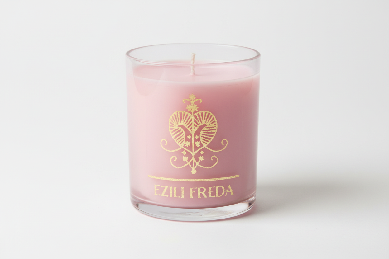 Freda Voodoo Strawberry 9oz pink candle